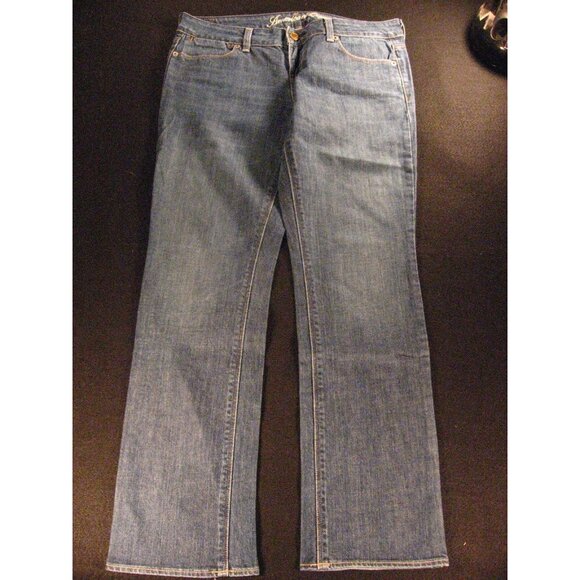 AMERICAN EAGLE 77 Womens Jeans TAG 8 Short Straight Blue LOW RISE - Picture 1 of 10